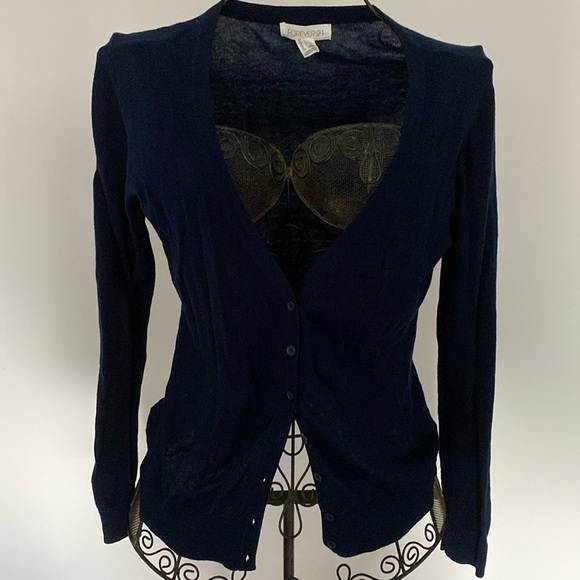 Forever 21 navy blue cardigan - Picture 1 of 5